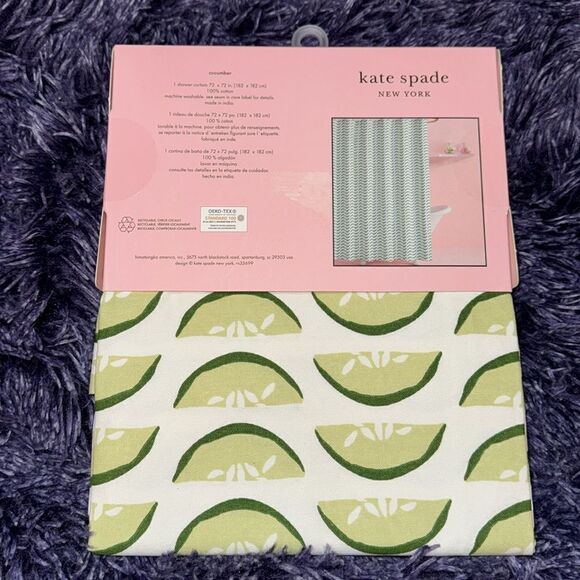 KATE SPADE CUCUMBER SHOWER CURTAIN - Picture 7 of 9
